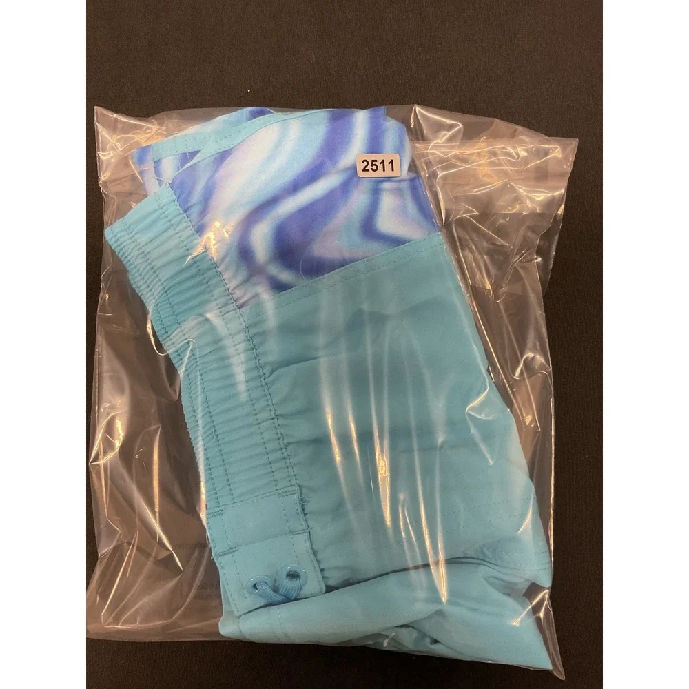 Ocean Gear Boys Swim Shorts Turquoise Swirl UPF 50 Plus XXL 18